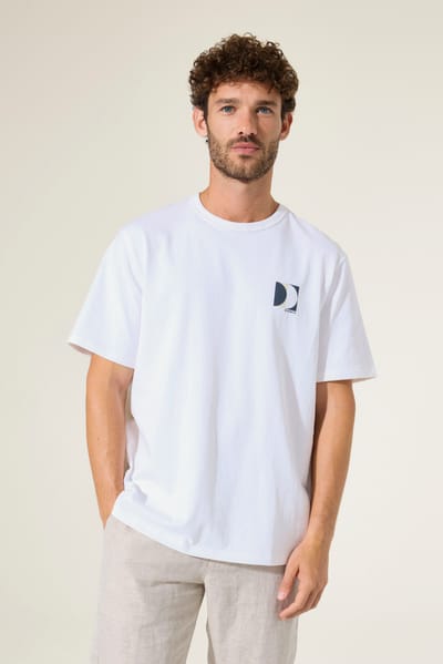 GARCIA Heren Print T-shirt Wit Korte mouw