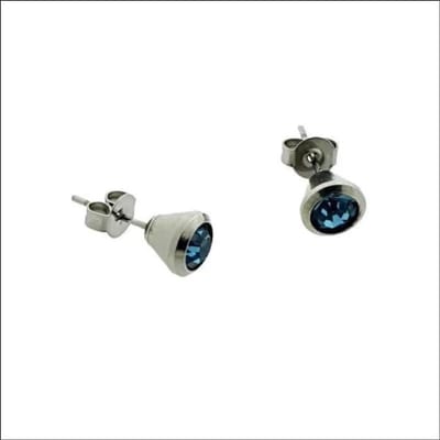 Aramat Jewels | Oorbellen | Stijlvolle Licht Blauwe Oorbellen RVS met kristal | | | | | | Kinderen, Volwassenen | Verkleurd niet