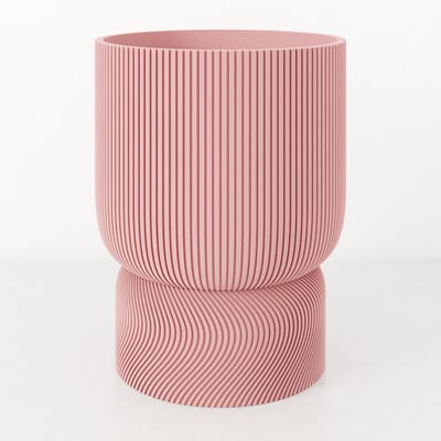 Fleuriek - hoge plantenpot van bio plastic - Japandi Living - Moderne Japandi Decoratie - Ø12 cm Roze