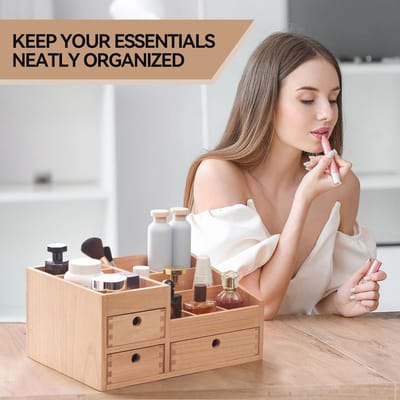 Opbergdoos voor make-up met laden - Vintage kleur, ideaal voor cosmetica en accessoires