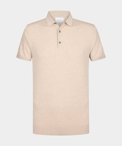 Profuomo Polo korte mouw Beige Knitted PPWD10001J/F