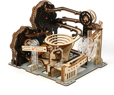 Knikkerbaan mechanical - 3D Puzzel met Handleiding - DIY - Miniatuur Modelbouw Hout Kinderen en Volwassenen - Houten bouwpakket - Assemblr