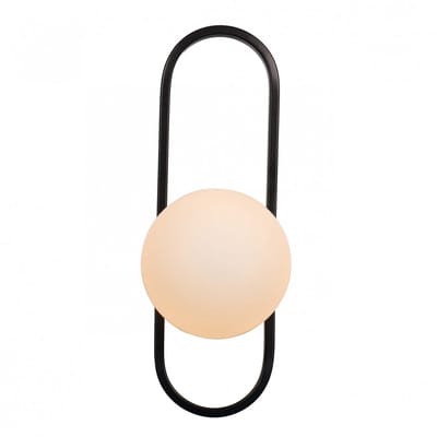 Kosilum - Belisto - Wandlamp - Zwart en Wit - Metaal en glas