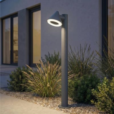 Lindby LED tuinpadverlichting Soran, zwart, 100 cm, metaal, IP44
