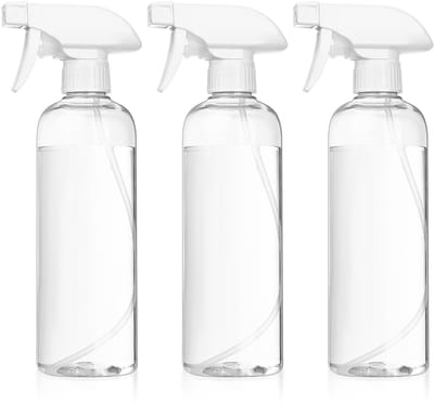 Dailygoods- Spuitflessen 3x 500 ml - Drukspuitflessen - Hervulbare Triggerdrukpomp - Kunststof - Transparant Wit - Ergonomisch Ontwerp - Nevelspuit
