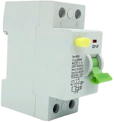Aardlekschakelaar - Lekstroombeveiliging - Elektrische veiligheid - Elektromagnetisch type A/AC - 63 A - Grijs