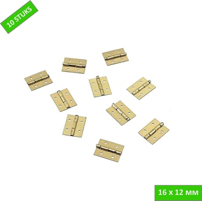 TQ4U naaikistscharnier - 16 x 12 mm - Vermessingd - 10 stuks