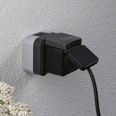 Tussenstekker Smart Home Zigbee 3.0 Smart Plug Outdoor IP44 Zwart