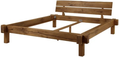 MASSIVMOEBEL24.DE bed BALKENMÖBEL #312 bruin massief hout 180 x 200 cm