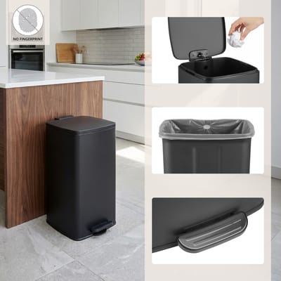 Clean Step 4 60L - Prullenbak Zwart