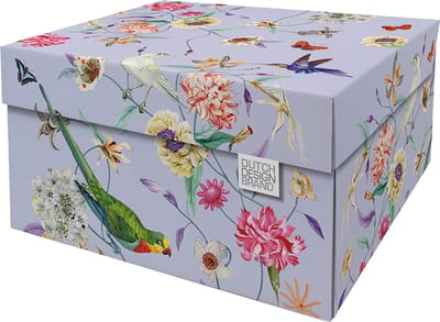 Dutch Design Brand - Dutch Design Storage Box - Opbergdoos - Opbergbox - Bewaardoos - Lila - Vogels - Vlinders - Lavender Sky