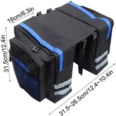 SnelShoppen - Fietstas 30L Dubbele Waterdichte Bagagedrager Tas - Blauw - Ideaal voor Fietsvakanties, Dagtochten, Camping en Meer