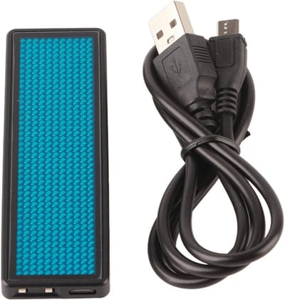 LED Naam Badge met Scrolling Berichten, Oplaadbare 240mAh Batterij, ABS Materiaal, Blauw, Ideaal voor Evenementen en Promotie