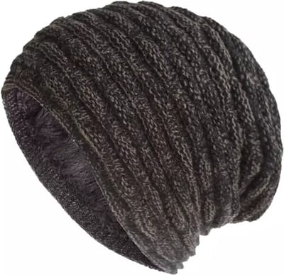ASTRADAVI Beanie Hat - Muts - Warme Gebreide Unisex Winter Mutsen met Fluwelen Hoofd-en Oorwarmers - Zwart