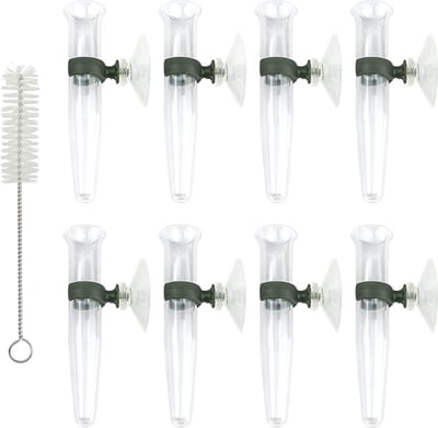 Set van 8 Doorzichtige Plastic Bloemen Tubes met Zuignap voor Bloemisten - Accessoires voor Bloemschikken, Wateropslag en Verse Bloemenbehoud
