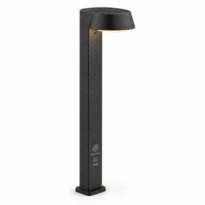 ZOLUNA OLIVIA Solar Priklamp - Luxe Tuinverlichting met Bewegingssensor - 400 Lumen - Warm Wit (2700K) - Oplaadbaar via USB & Zonne-energie - IP44 Waterdicht - Aluminium - Zwart