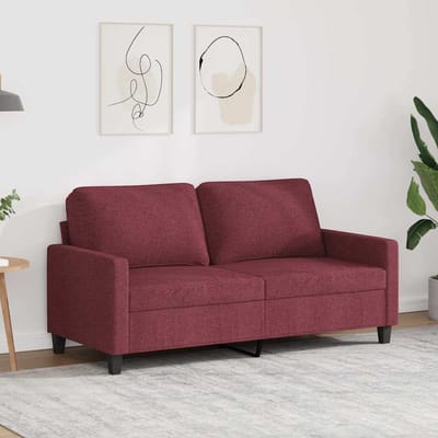 vidaXL - Tweezitsbank - 140 - cm - stof - wijnrood