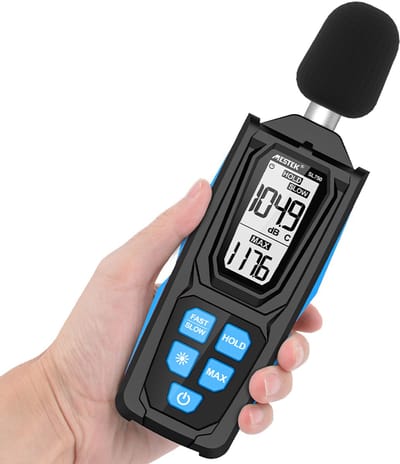 Digitale Decibelmeter voor Geluidsisolatie - Nauwkeurig tot 1.5 dB - Professionele Geluidsmeter - 30 tot 130 Decibel - dB Meter - Geluidsniveaumeter - Geluidsmeting - Accurate Geluidsmeter - Complete Set - Inclusief 4 Batterijen