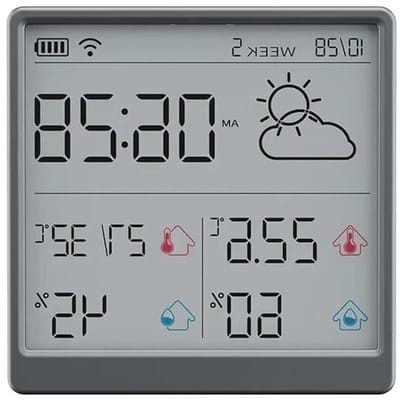 Weerstation Sensor - Temperatuur Vochtigheid - Klimaat Beheersing - Type C Oplaadbaar - 1 x 381 cm - Grijs
