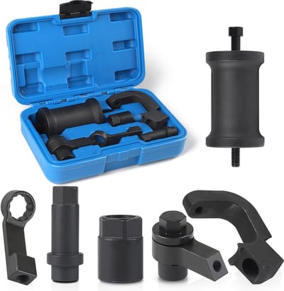 6-delige Diesel injector tool voor Audi VW VAG 1.6 2.0 TDi motor, inclusief injectiepijpen, trekhamer en 5 adapters, vervangt T10402 T10415, ideaal voor onderhoud en reparatie