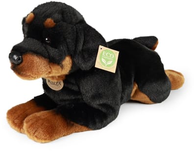 Rappa ECO knuffel hond Rottweiler 44 cm - realistische knuffel van recyclede PET flessen