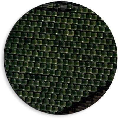 Dibond Wandcirkel - Leeg Stadion - 40x40cm Foto op Aluminium Wandcirkel (met ophangsysteem)