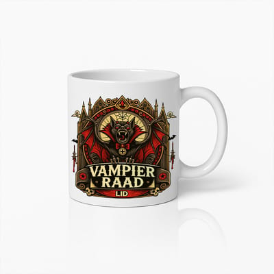 330ml Gotische Vampier Club Mok – "Vampier Raad Lid" Donkere Fantasy Koffiemok