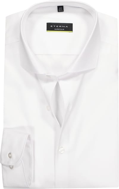 ETERNA super slim fit overhemd - niet doorschijnend twill - wit - Strijkvrij - Boordmaat: 42 (EU maat: L)