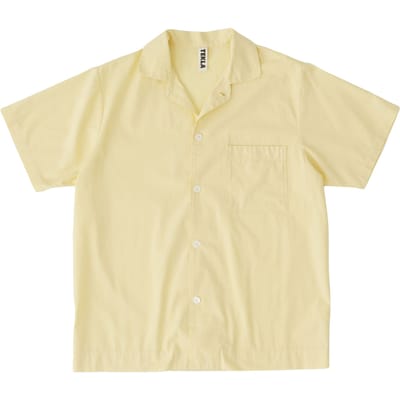 Tekla Unisex Poplin, Short Sleeve Shirt Lemonade Maat: XS | Nachtmode Outlet | Unisex | Geel