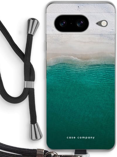 Case Company® - Hoesje met koord geschikt voor Google Pixel 8 hoesje met Koord - Stranded - Telefoonhoesje met Zwart Koord - Bescherming aan alle Kanten en Over de Schermrand