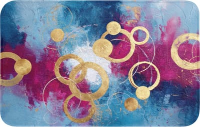 Badmat 80x50 cm - Antislip - Cirkels - Goud - Abstract - Badmatten voor badkamer - Badkamermat - Douchemat - Badkamer mat