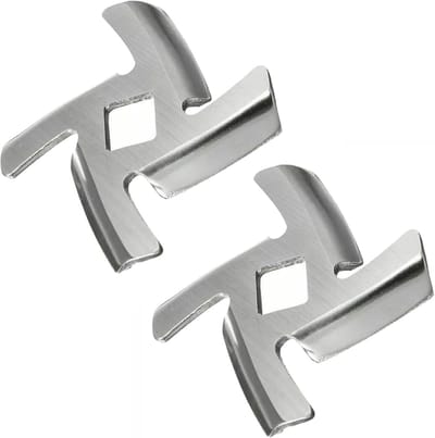 Vleesmaler van roestvrij staal - Mes voor vleesmaler - Mes voor Porkert Numero 5 - Vervanging voor professionele vleesmaler - Zilver - 2 stuks