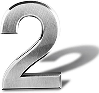 Zelfklevend Huisnummer RVS Geborsteld Zilver 8 cm - Modern Deurnummer Voor Buiten
