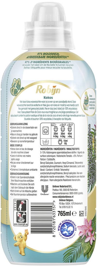 Robijn - Wasverzachter - Kokos - 38wb/765ml