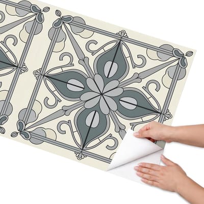Coloray Meubel Wrap Folie - Grijs Meubelfolie - 65x130 cm - Decoratiefolie Tegels - Meubel Wrap Folie - Geometrische Meubelfolie - Plakfolie Meubels - Keuken decoratie - Geometrie