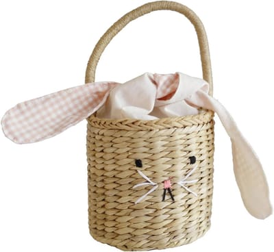 Rieten tas - Zomerse mand - Strand en reizen - Handgemaakt met oor - 16x37x10cm - Natuurlijk