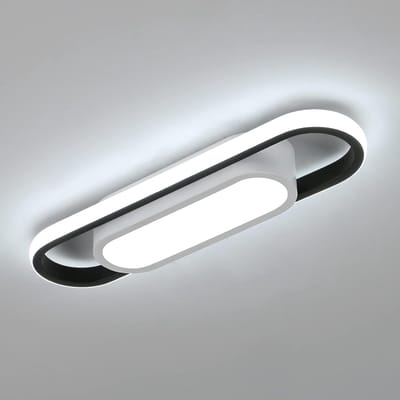plafondlamp - 40cm - Medium - LED - 24W - 3000LM - 6500K - koel wit licht - rechthoekige plafondlamp - acryl - voor woonkamer, slaapkamer, keuken, hal, studio