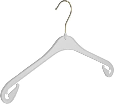 De Kledinghanger Gigant - Kledinghanger - Volwassenen - NA38 - 120 Stuks - Blousehanger - Shirthanger - Kunststof - Wit - Rokinkepingen - 38 cm - Kleerhanger - NA-Serie (NA38_01/120)