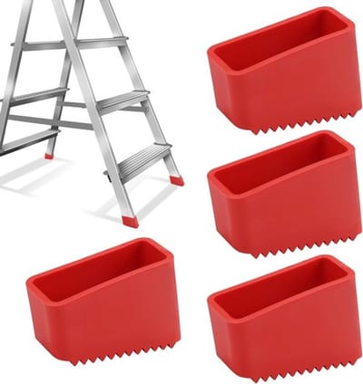 4 stuks rubberen laddervoeten - laddervoeten van rubber - Rubberen ladderpoten - voor Solide ladders - Rubberen ladder voetjes mat - Ladderdoppen - ladderdop - Antislip stoelsokken voor ladderpoten