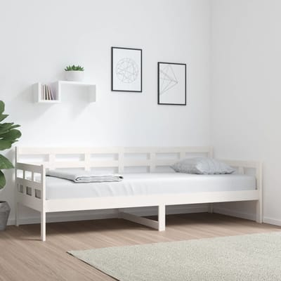 vidaXL - Slaapbank - massief - grenenhout - wit - 80x200 - cm