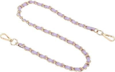Kettingriem voor tassen van ijzer en leer, 81,3 cm, met gespen voor schoudertassen en handtassen, paarse riem met gouden ketting, trendy en duurzaam