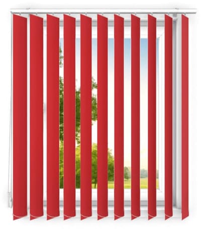 time4blinds - verticale lamellen - verduisterende lamellen voor kantoorwerkplekken en voor thuis - Slaapkamer Jaloezieën - Keuken Jaloezieën - 100x120 cm - Rood