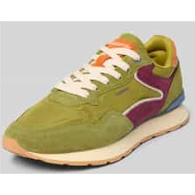 Sneakers van leermix met logodetail model 'City'