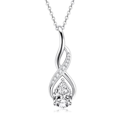 Lumici® Exclusive | Imperial Oval Moissanite Ketting - 2.00 Carat - 7x10MM Ovaal - GRA Gecertificeerd - Witgoud Gerhodineerd S925 - Luxe Halo CZ - Voor Haar - Moederdag - Valentijnscadeau - Verrassing - Zilver & Witgoud