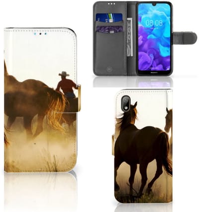 Boekhoesje voor Huawei Y5 (2019) Telefoonhoesje met Pasjes Design Cowboy