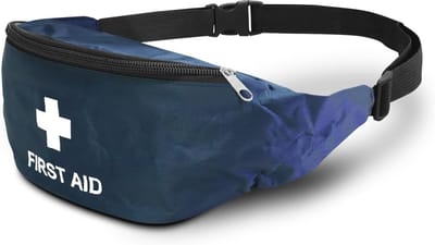 Lege EHBO-heuptas - Blauw - Ideaal voor scholen en reizen - Sterke verstelbare riem - Brede ritssluiting - 2 Liter