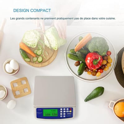 Keukenweegschaal Digitale – Weegbereik 30 kg / Resolutie 1 g, LCD-display, Inclusief 6V Adapter