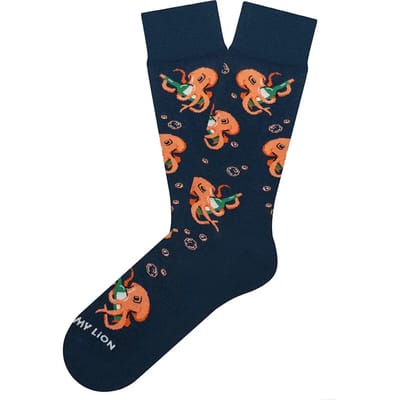 Jimmy Lion unisex sokken bubbly octopus blauw