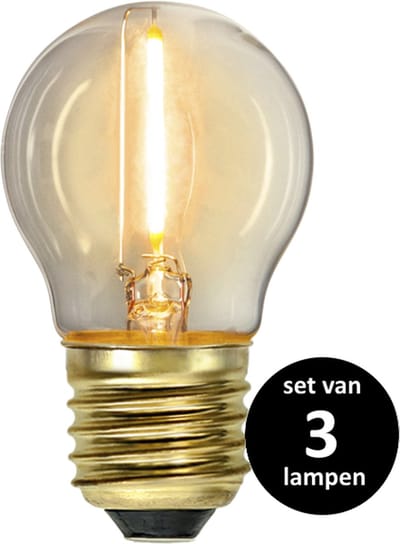 Soft Glow Kogellamp - E27 - 0,8W - set van 3
