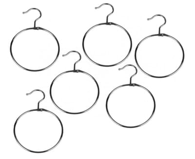 Set van 6 metalen ophangringen met haak (125 mm)